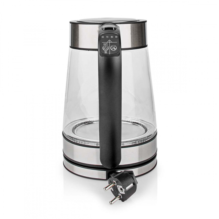 Nedis SmartLife Vannkoker | Wi-Fi | 1.7 l | Glass | 40,60,70,80,90,100 °C | Temperaturindikator | Roterbar 360 grader | Skjult varmeelement | Strix® kontroll | Koketørr beskyttelse | Android™ / IOS