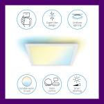WiZ WiFi Panel Square 12W 1000ml varm-kald hvit hvit