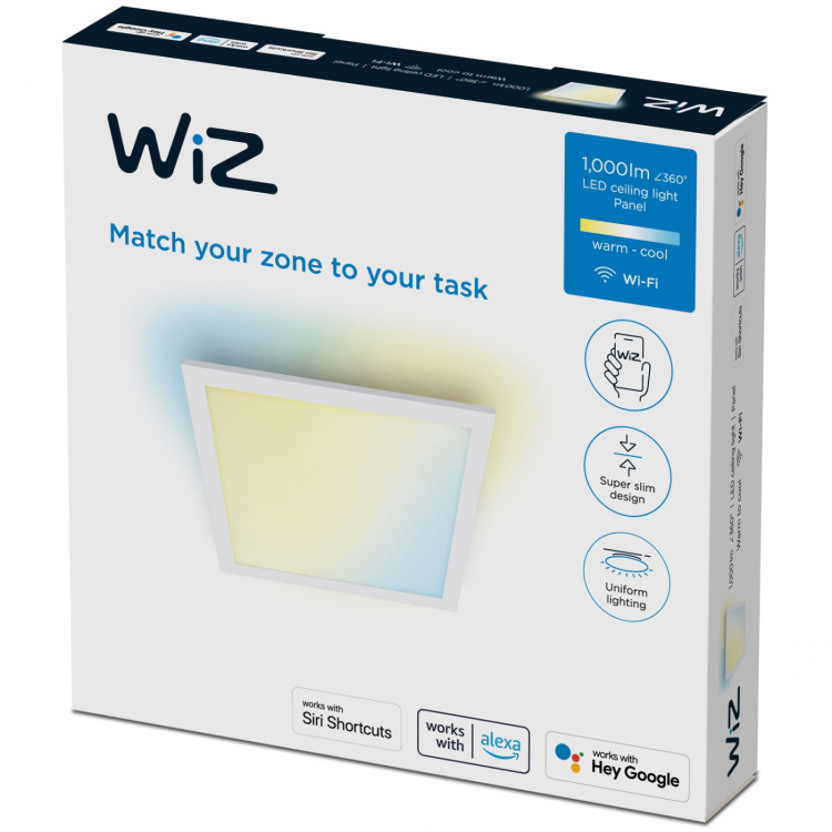 WiZ WiFi Panel Square 12W 1000ml varm-kald hvit hvit