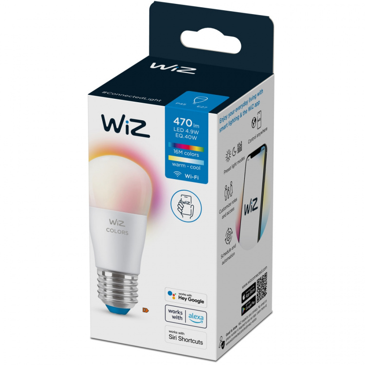 WiZ WiFi Smart LED E27 P45 40W 470lm Farge