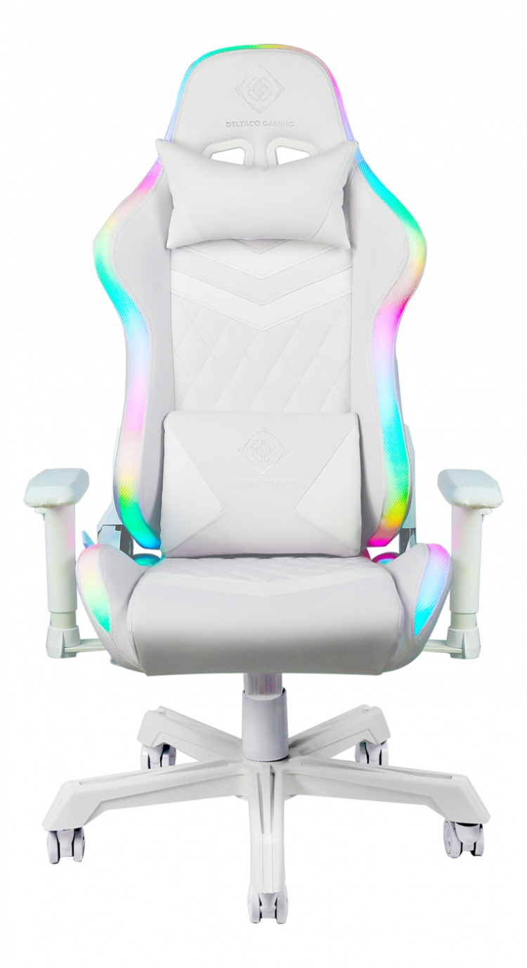 DELTACO GAMING RGB Gaming-stol, hvit DELTACO GAMING RGB Gaming-stol, hvit