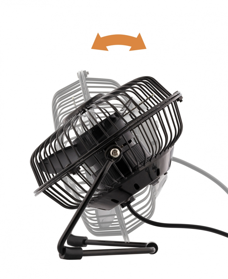 deltaco_gaming USB-skrivebordsvifte med klokke, svart