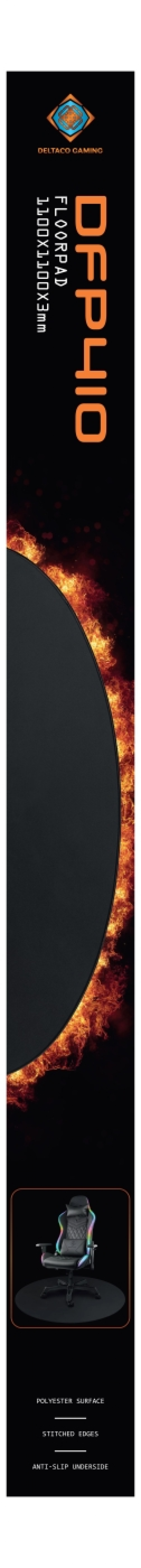 deltaco_gaming DFP410 Floorpad, 1100x1100x3mm, svart