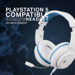 deltaco_gaming Hodesett for Sony Playstation 5, 2 m kabel, 40 mm element, hvit