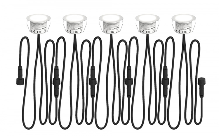 DELTACO Smart H decklight extens kit 5 lys varmt hvitt lys RGB