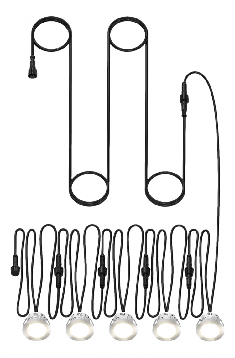 DELTACO Smart H decklight extens kit 5 lys varmt hvitt lys RGB