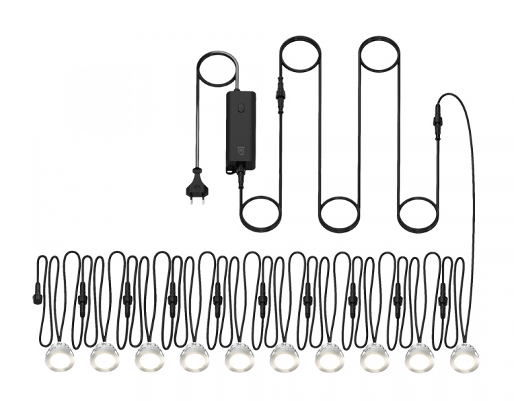 DELTACO Dekksbelysningssett, 10 stk DELTACO Dekksbelysningssett, 10 stk