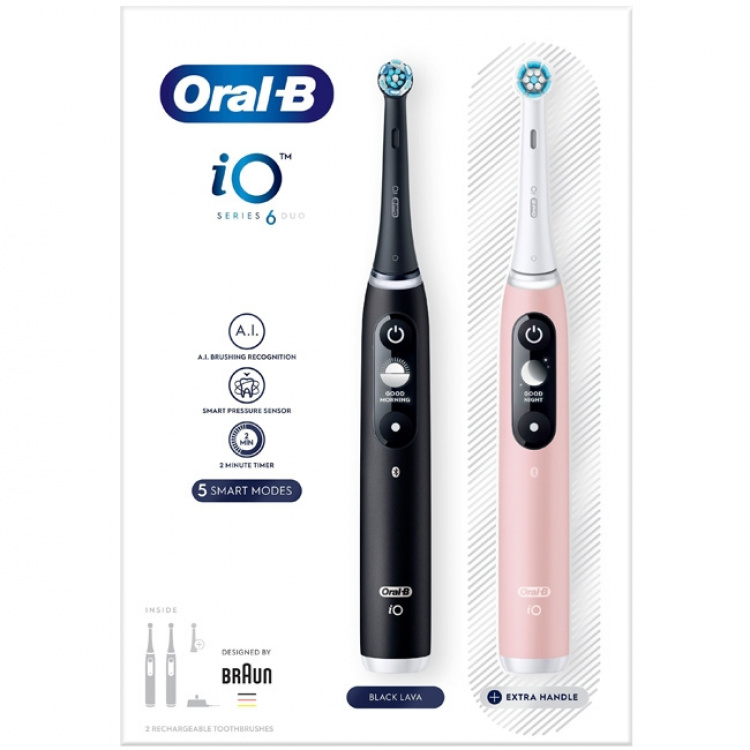 Oral B Elektrisk tannbørste iO6 Series M6 Black/Light Rose Oral B Elektrisk tannbørste iO6 Series M6 Black/Light Rose