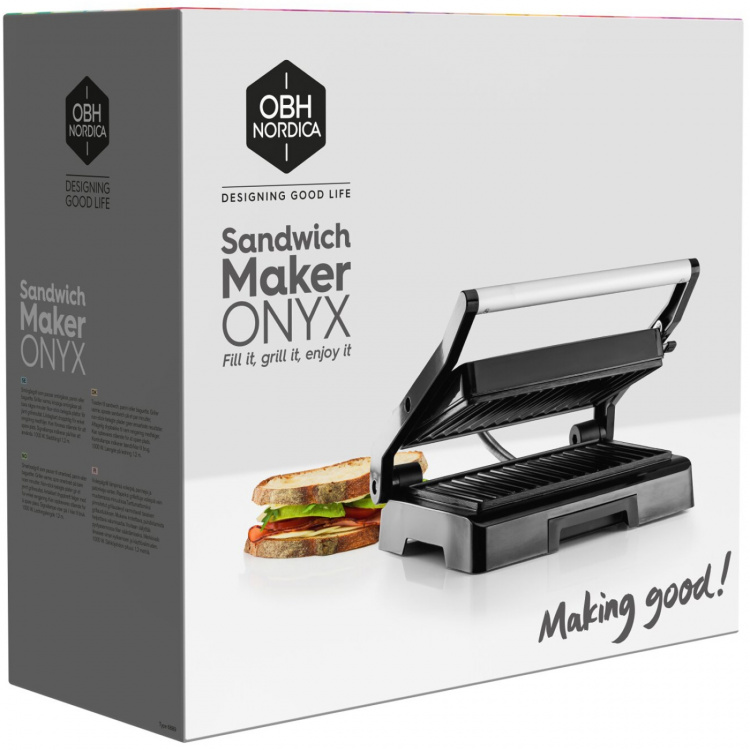 OBH Nordica Sandwichgrill Onyx Panini 1000 W 6889 OBH Nordica Sandwichgrill Onyx Panini 1000 W 6889