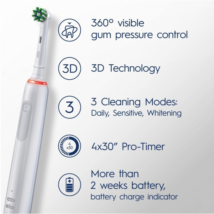 Oral B Elektrisk tannbørste Pro3 3000 White Sensi