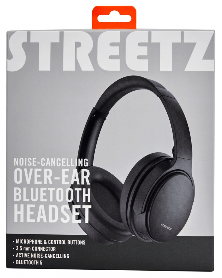 Streetz BT500 BT støyreduserende hodetelefoner med mikrofon. svart Streetz BT500 BT støyreduserende hodetelefoner med mikrofon. svart
