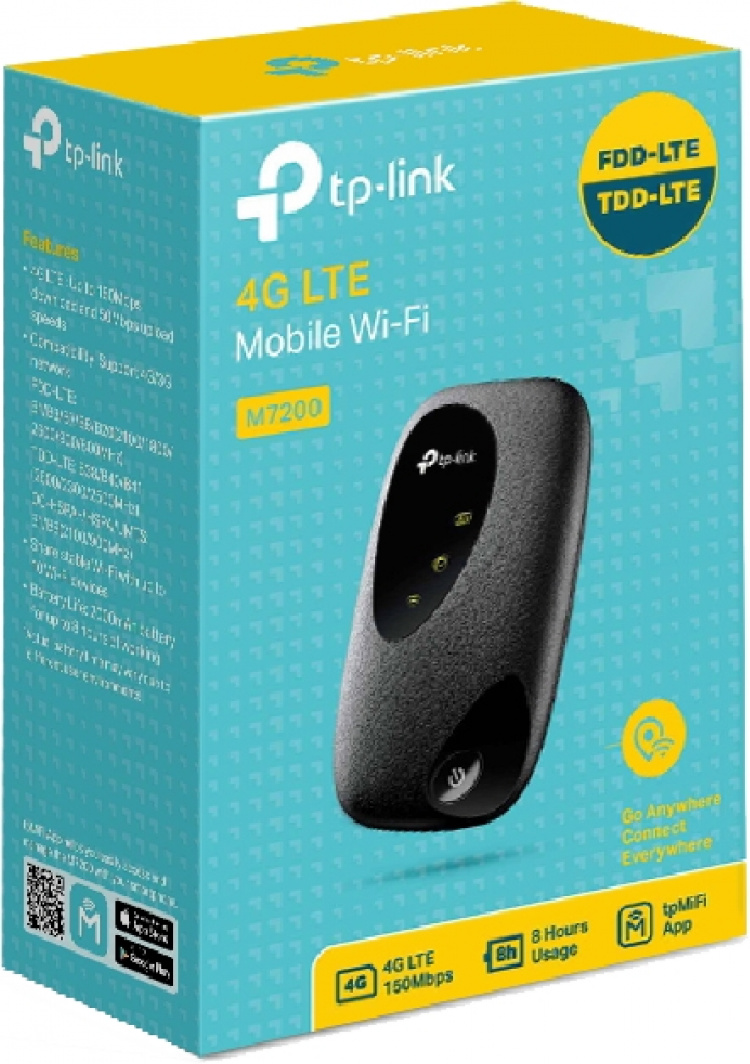 tplink M200 Mobile 4G LTE-tilgangspunkt 10 enheter 8 timer enkelt oppsett