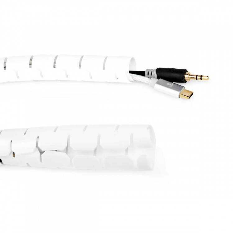 Nedis Kabel Ledelse | Spiral erme | 1 stk. | Maksimal kabeltykkelse: 22 mm | PE | Hvit