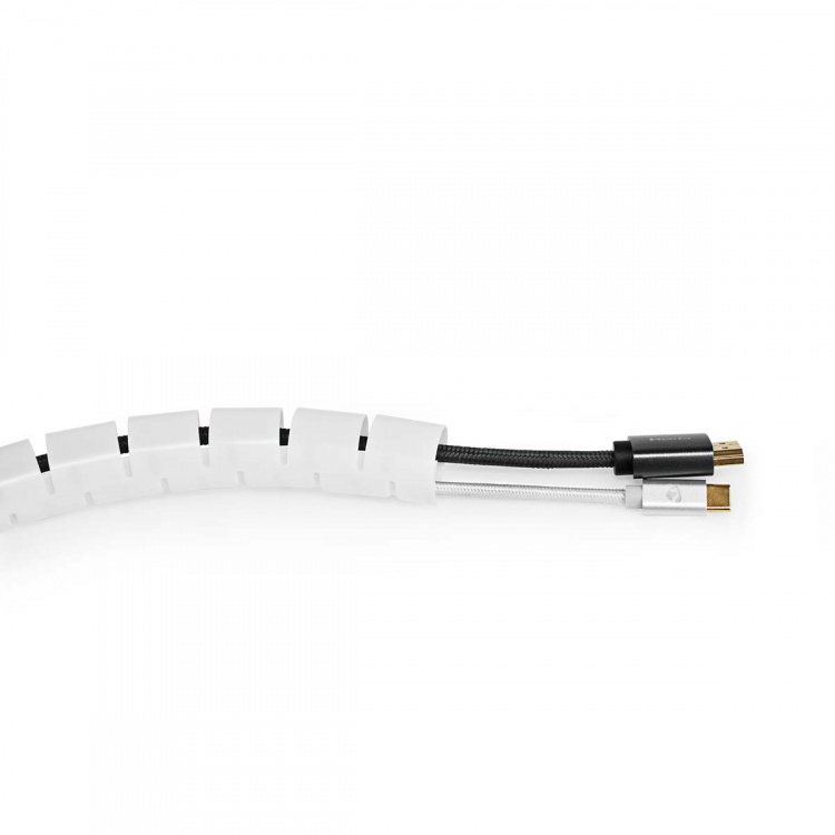 Nedis Kabel Ledelse | Spiral erme | 1 stk. | Maksimal kabeltykkelse: 28 mm | PE | Hvit