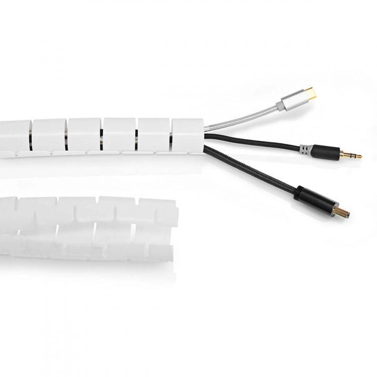 Nedis Kabel Ledelse | Spiral erme | 1 stk. | Maksimal kabeltykkelse: 32 mm | PE | Hvit