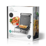 Nedis Kontakt Grill | 2000 W | 29 x 23 cm | Justerbar temperaturkontroll | Plast / Rustfritt Stål
