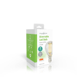 Nedis LED lyspære E14 | G45 | 4.5 W | 470 lm | 2700 | Dimbar | Varm Hvit | Retro Style | 1 stk. | Klart