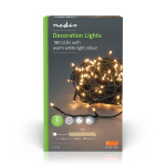 Nedis Julebelysning | Streng | 180 LED\'s | Varm Hvit | 13.50 m | Lyseffekter: 7 | Innendørs eller utendørs | Nettstrøm drevet