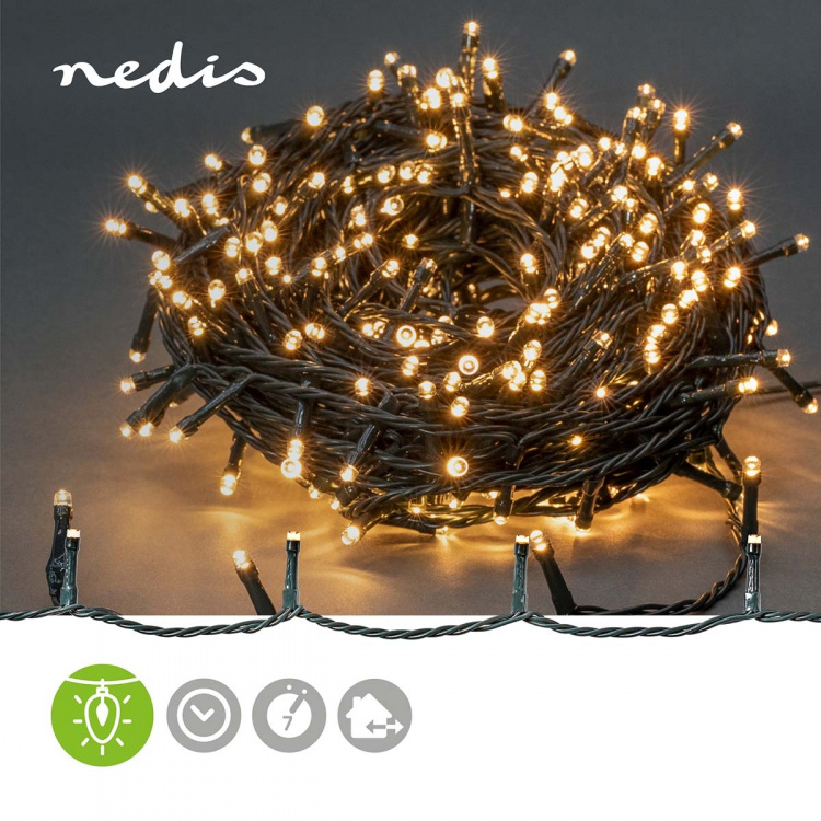 Nedis Julebelysning | Streng | 720 LED\'s | Varm Hvit | 54.00 m | Lyseffekter: 7 | Innendørs eller utendørs | Nettstrøm drevet