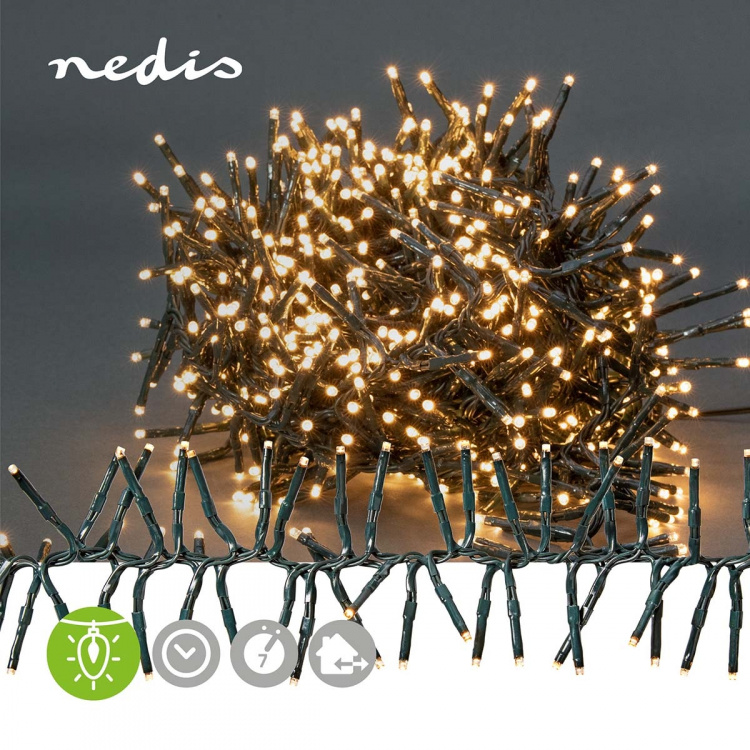 Nedis Julebelysning | Klynge | 768 LED\'s | Varm Hvit | 5.60 m | Lyseffekter: 7 | Innendørs eller utendørs | Nettstrøm drevet