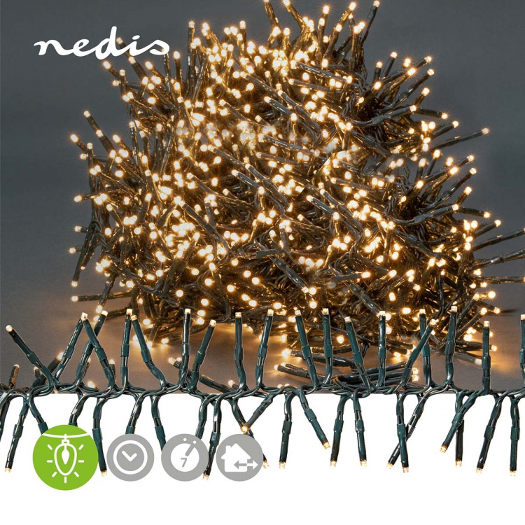 Nedis Julebelysning | Klynge | 1512 LED\'s | Varm Hvit | 11.00 m | Lyseffekter: 7 | Innendørs eller utendørs | Nettstrøm drevet