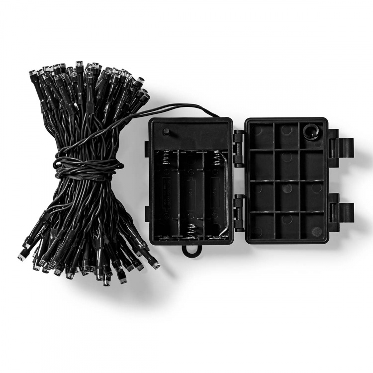 Nedis Julebelysning | Streng | 48 LED\'s | Varm Hvit | 3.60 m | Lyseffekter: 7 | Innendørs eller utendørs | Batteri drevet