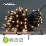 Nedis Julebelysning | Streng | 48 LED\'s | Varm Hvit | 3.60 m | Lyseffekter: 7 | Innendørs eller utendørs | Batteri drevet