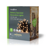 Nedis Julebelysning | Streng | 48 LED\'s | Varm Hvit | 3.60 m | Lyseffekter: 7 | Innendørs eller utendørs | Batteri drevet