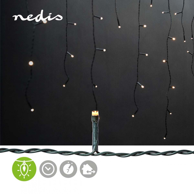 Nedis Dekorative Istaplys | 360 LED\'s | Varm Hvit | 9.00 m | Lyseffekter: 7 | Nettstrøm drevet