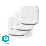 Nedis SmartLife Røykvarsler | Wi-Fi | Batteri drevet | Sensorlivssyklus: 10 år | EN 14604 | Maks. batteri levetid: 24 Måned | 85 dB | Hvit | 3 stk