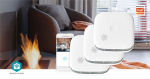 Nedis SmartLife Røykvarsler | Wi-Fi | Batteri drevet | Sensorlivssyklus: 10 år | EN 14604 | Maks. batteri levetid: 24 Måned | 85 dB | Hvit | 3 stk