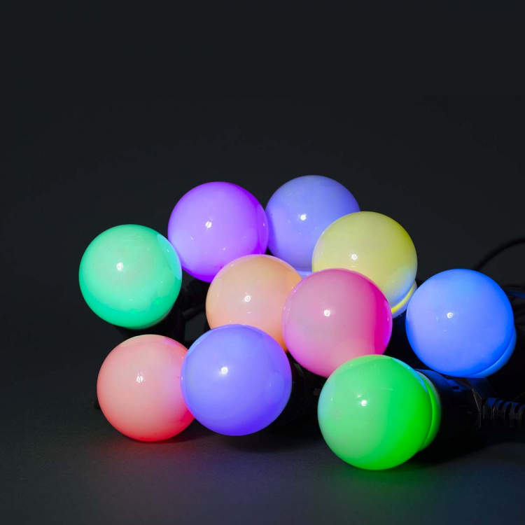 Nedis SmartLife Dekorative Lys | Party Lights | Wi-Fi | Hvit / RGB | 10 LED\'s | 9.00 m | Android™ / IOS | Pære diameter: 50 mm Nedis SmartLife Dekorative Lys | Party Lights | Wi-Fi | Hvit / RGB | 10 LED\'s | 9.00 m | Android™ / IOS | Pære diameter: 50 mm
