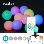 Nedis SmartLife Dekorative Lys | Party Lights | Wi-Fi | Hvit / RGB | 10 LED\'s | 9.00 m | Android™ / IOS | Pære diameter: 50 mm Nedis SmartLife Dekorative Lys | Party Lights | Wi-Fi | Hvit / RGB | 10 LED\'s | 9.00 m | Android™ / IOS | Pære diameter: 50 mm