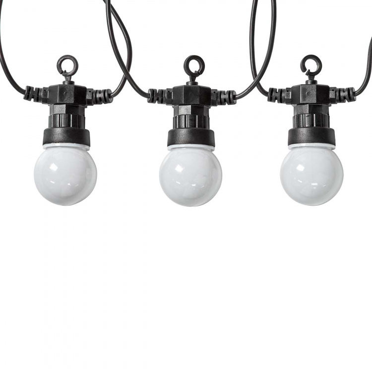 Nedis SmartLife Dekorative Lys | Party Lights | Wi-Fi | Hvit / RGB | 20 LED\'s | 10 m | Android™ / IOS | Pære diameter: 50 mm Nedis SmartLife Dekorative Lys | Party Lights | Wi-Fi | Hvit / RGB | 20 LED\'s | 10 m | Android™ / IOS | Pære diameter: 50 mm