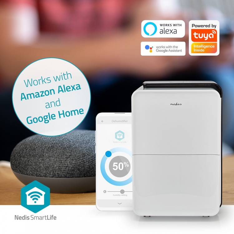 Nedis SmartLife Avfukter | Wi-Fi | 30 l/Døgn | Avfukting / Kontinuerlige / Tørr klesvask / Ventilasjon | Android™ / IOS | Justerbar hygrostat | 210 m³/h Nedis SmartLife Avfukter | Wi-Fi | 30 l/Døgn | Avfukting / Kontinuerlige / Tørr klesvask / Ventilasjon | Android™ / IOS | Justerbar hygrostat | 210 m³/h