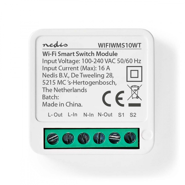 Nedis SmartLife Innebygd Modul | Bryter | 3680 W | Terminalforbindelse | App tilgjengelig for: Android™ / IOS
