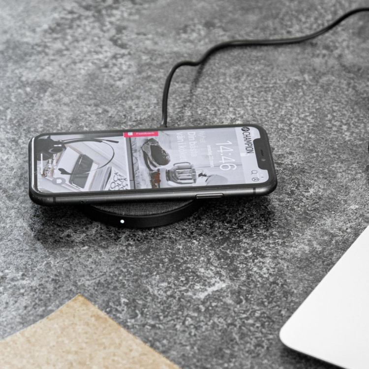 Champion Trådløs lader 10W QI metall/tøy