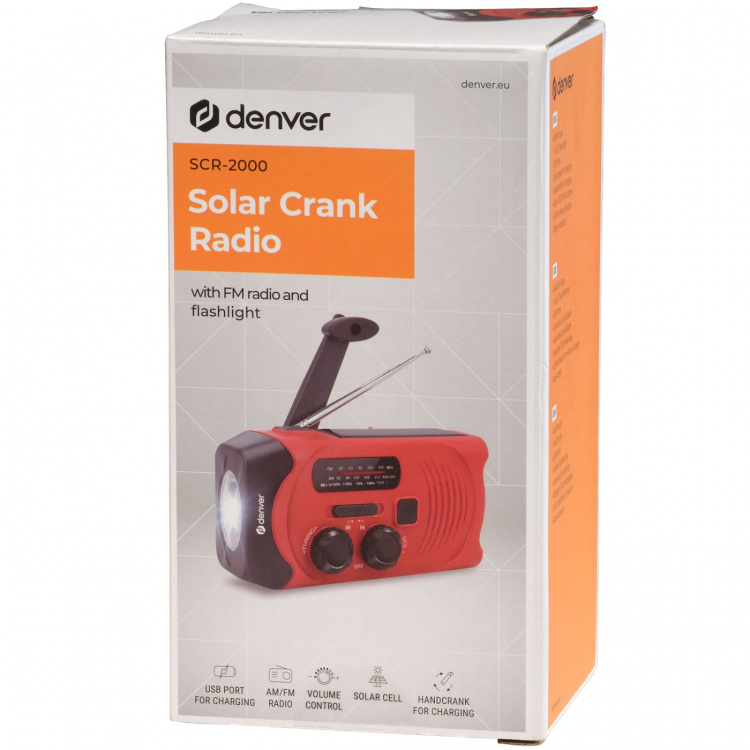 Denver Radio med sveiv og solcellelading