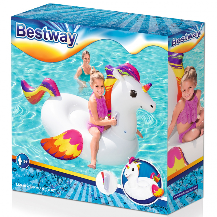 Bestway Bademadrass 1,55 m x 1,19 m, Fantasy Unicorn Bestway Bademadrass 1,55 m x 1,19 m, Fantasy Unicorn