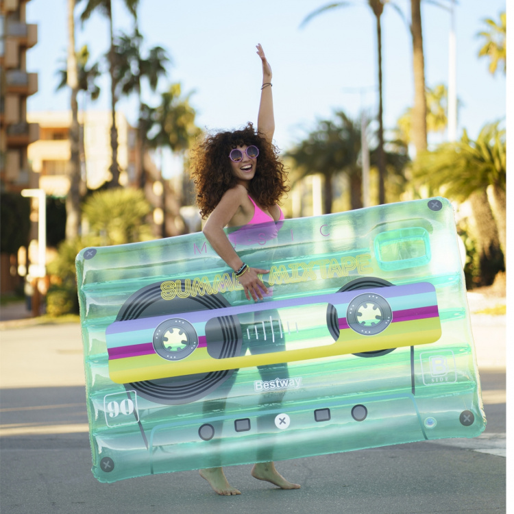 Bestway Luftmadrass 1,74 m x 1,17 m, Retro Beats Bestway Luftmadrass 1,74 m x 1,17 m, Retro Beats