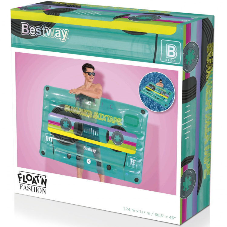 Bestway Luftmadrass 1,74 m x 1,17 m, Retro Beats Bestway Luftmadrass 1,74 m x 1,17 m, Retro Beats