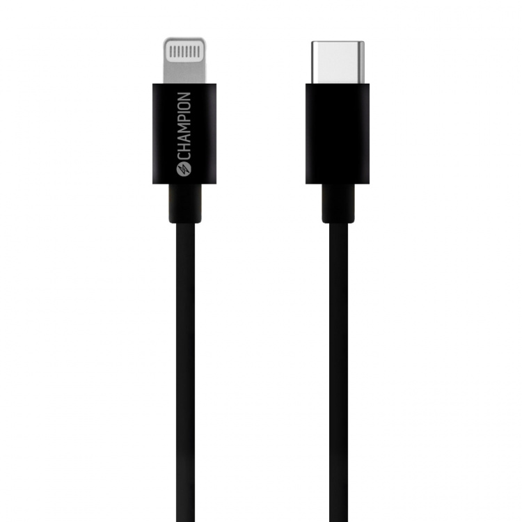 Champion USB-C til Lightning-kabel 2 m svart