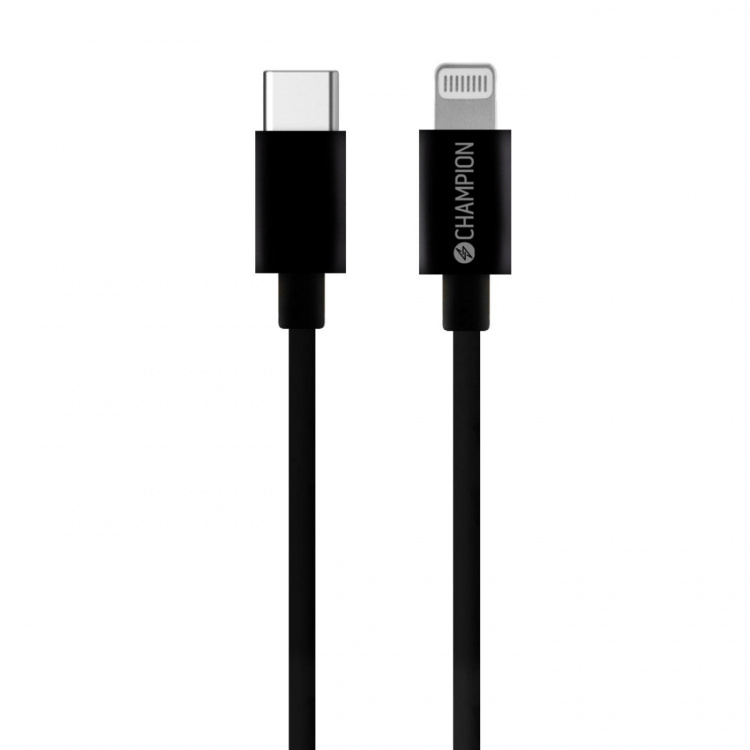Champion USB-C til Lightning-kabel 2 m svart