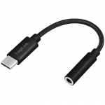 LogiLink USB-C 3,5 mm lydadapter med DAC 13 cm nylonkabel