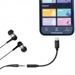 LogiLink USB-C 3,5 mm lydadapter med DAC 13 cm nylonkabel