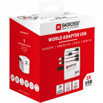 SKROSS Verdensadapter MUV 2xUSB (2,4A) Hvit