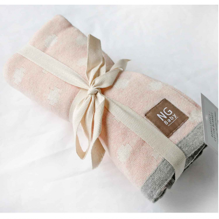 NG Baby Teppe Jaquardstrikket Rose Cross