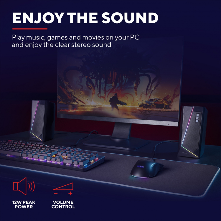 Trust GXT 609 Zoxa RGB-spillhøyttalere 12W