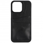 Krusell Leather CardCover iPhone 14 Pro Max Svart