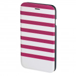 Hama Lommebokveske DesignLine iPhone6/6S Stripe Rosa/Hvit